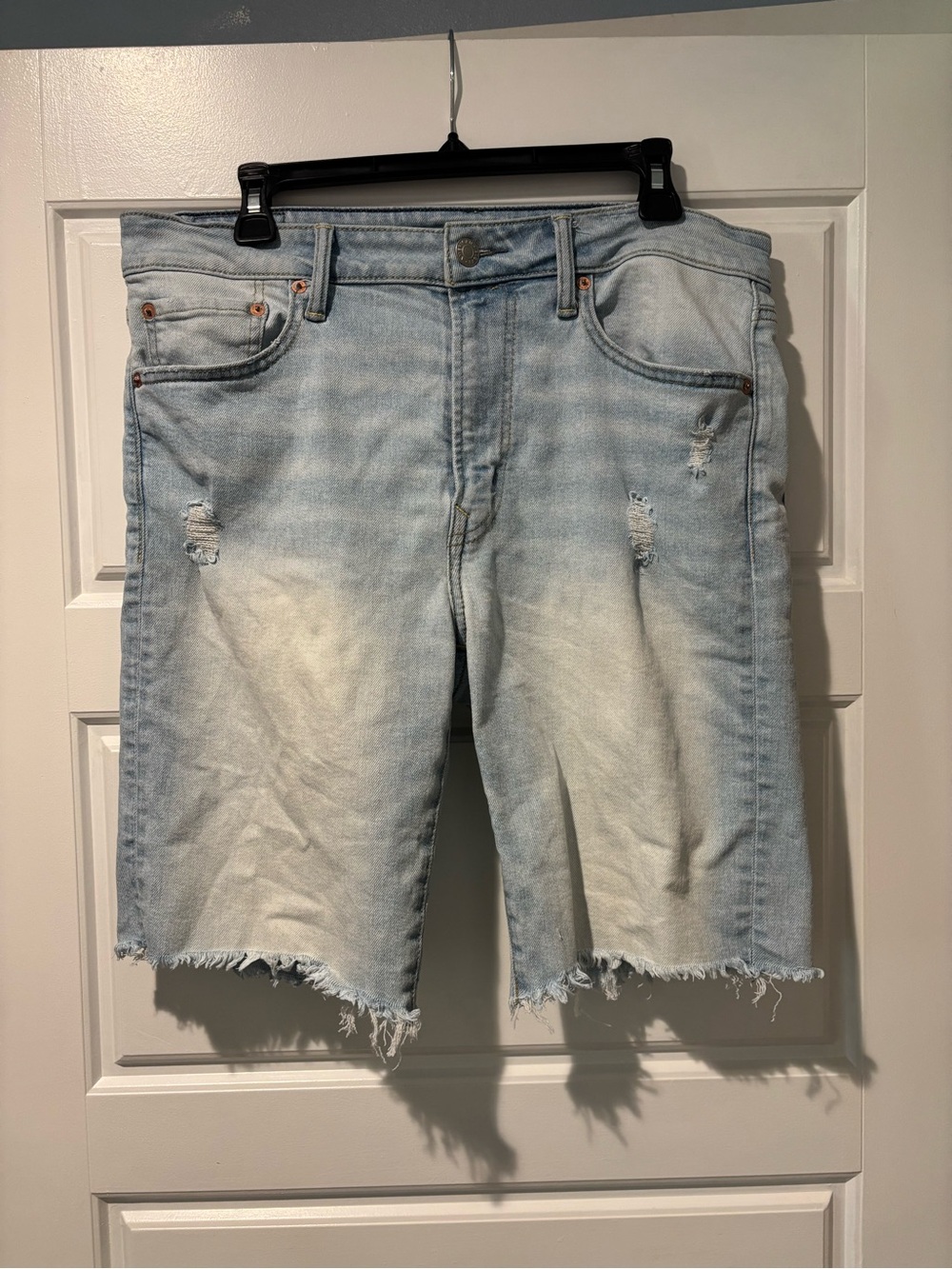 American Eagle Outfitters Light Wash Distressed Denim Shorts